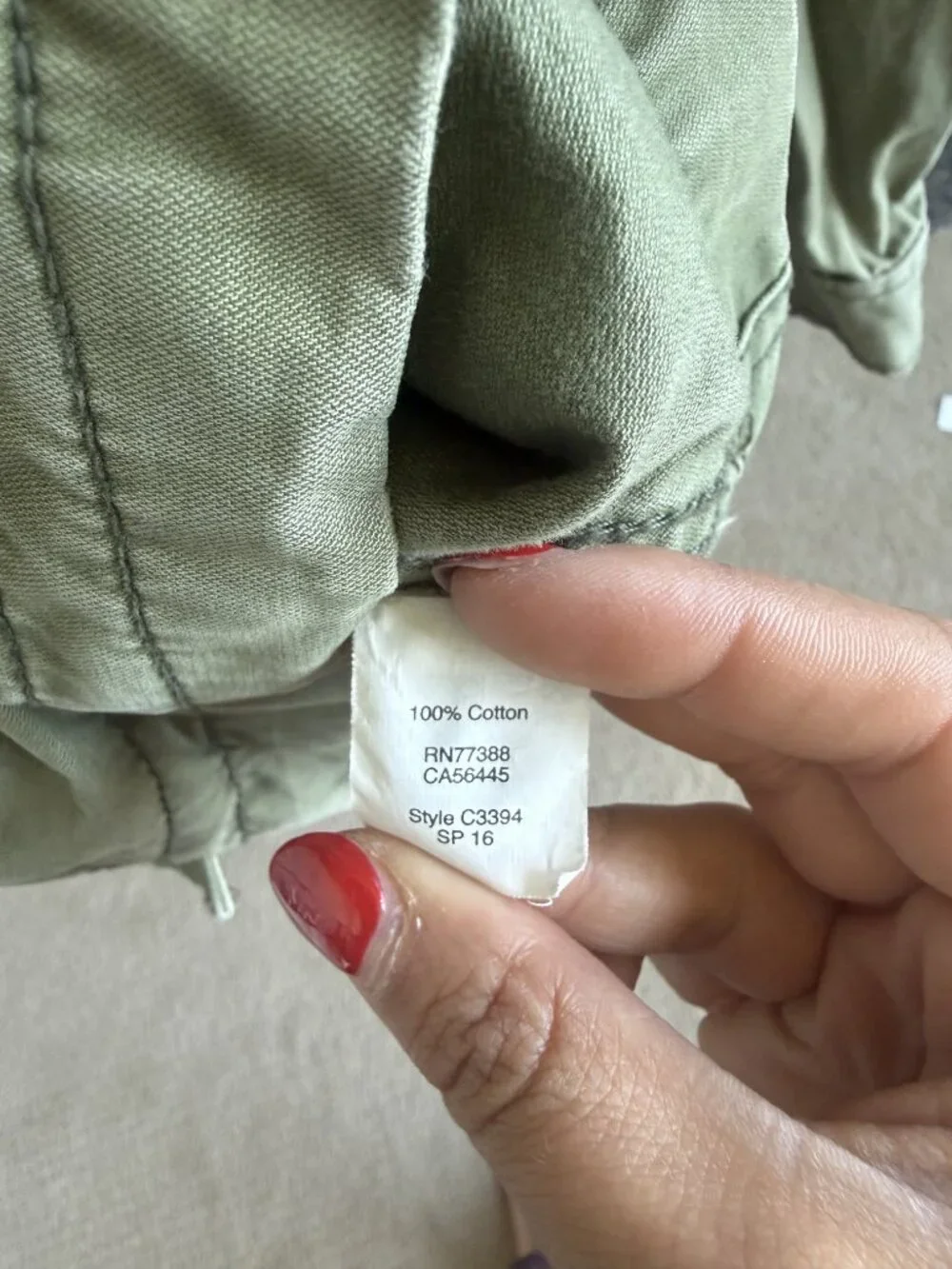 Madewell Olive Cotton Utility Field Jacket Size XS